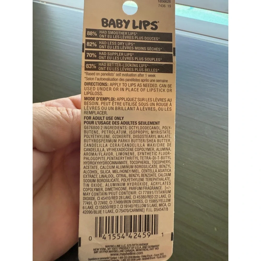 NOS Maybelline‎ Baby Lips Crystal Moisturizing Lip Balm 140 Pink Quartz New